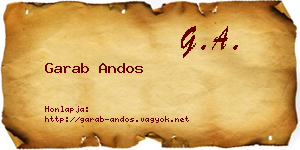 Garab Andos névjegykártya
